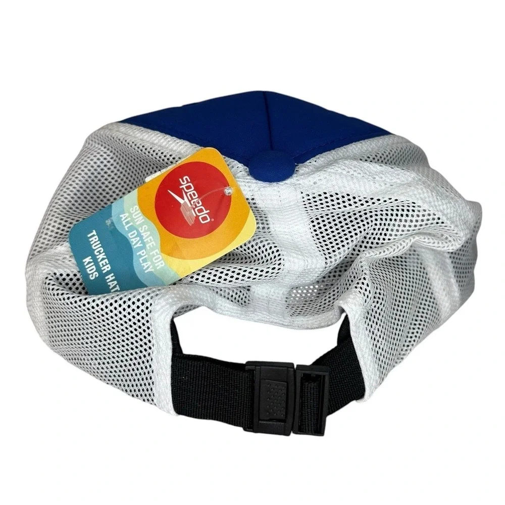Speedo Trucker Hat Kids One Size Splashing Blue, Floating And Adjustable‎ NWT